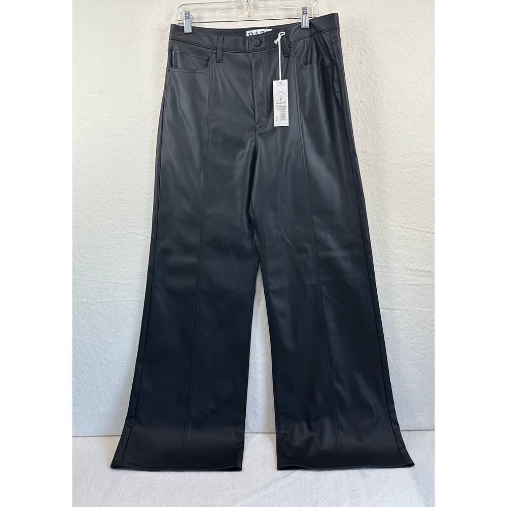 DAZE Black Far Out Vegan Leather Wide-Leg Pant Size 31- NWT Rockerchic Girlboss